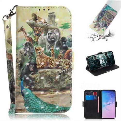 Beast Zoo 3D Painted Leather Wallet Phone Case for Samsung Galaxy S10 (6.1 inch)