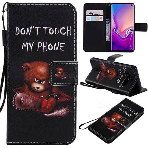 Angry Bear PU Leather Wallet Case for Samsung Galaxy S10 (6.1 inch)