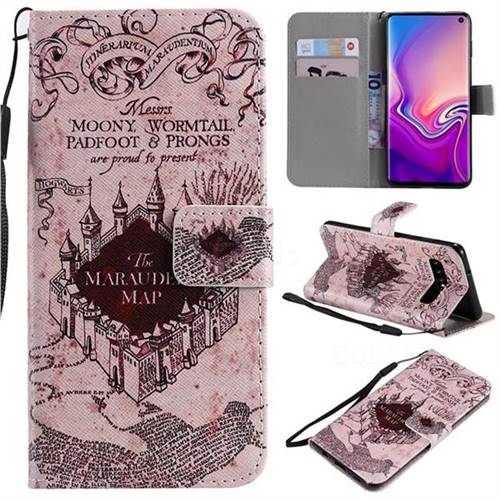 Castle The Marauders Map PU Leather Wallet Case for Samsung Galaxy S10 (6.1 inch)