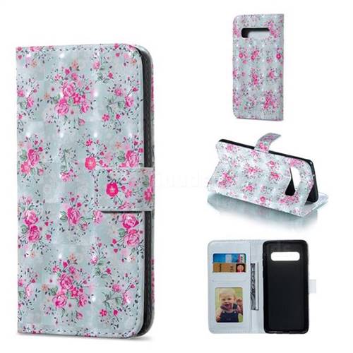 Roses Flower 3D Painted Leather Phone Wallet Case for Samsung Galaxy S10 (6.1 inch)