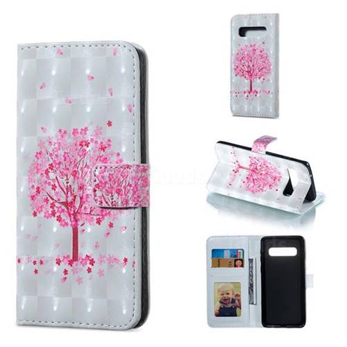 Sakura Flower Tree 3D Painted Leather Phone Wallet Case for Samsung Galaxy S10 (6.1 inch)