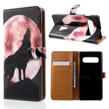 Moon Wolf Leather Wallet Case for Samsung Galaxy S10 (6.1 inch)
