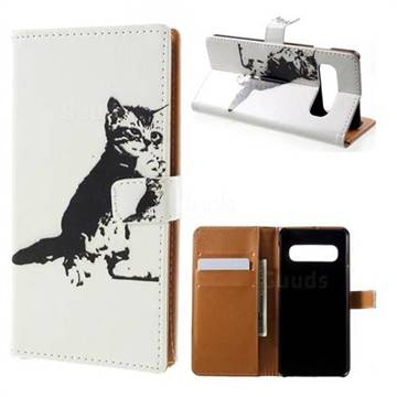Cute Cat Leather Wallet Case for Samsung Galaxy S10 (6.1 inch)