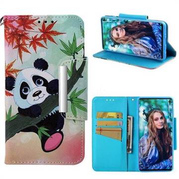 Bamboo Panda Big Metal Buckle PU Leather Wallet Phone Case for Samsung Galaxy S10 (6.1 inch)