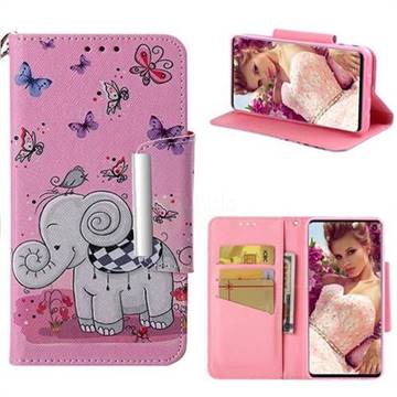 Butterfly Jumbo Big Metal Buckle PU Leather Wallet Phone Case for Samsung Galaxy S10 (6.1 inch)