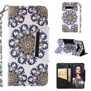 Phoenix Tail Big Metal Buckle PU Leather Wallet Phone Case for Samsung Galaxy S10 (6.1 inch)