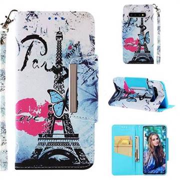 Lip Tower Big Metal Buckle PU Leather Wallet Phone Case for Samsung Galaxy S10 (6.1 inch)