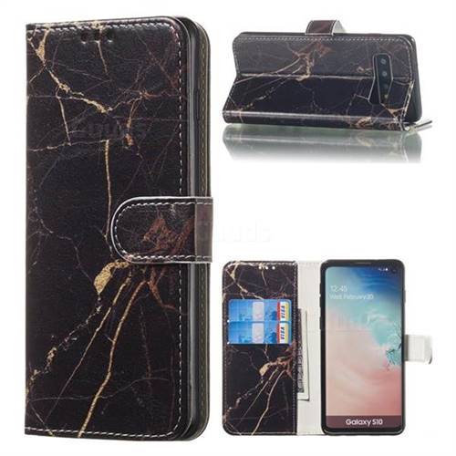 Black Gold Marble PU Leather Wallet Case for Samsung Galaxy S10 (6.1 inch)