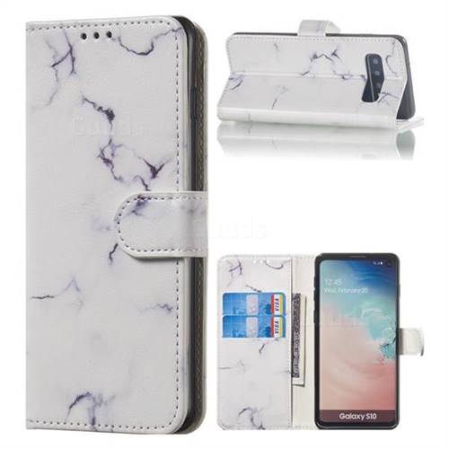Soft White Marble PU Leather Wallet Case for Samsung Galaxy S10 (6.1 inch)