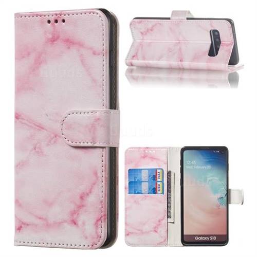 Pink Marble PU Leather Wallet Case for Samsung Galaxy S10 (6.1 inch)
