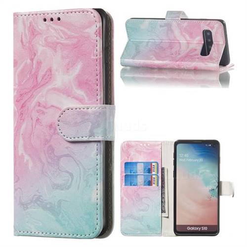 Pink Green Marble PU Leather Wallet Case for Samsung Galaxy S10 (6.1 inch)