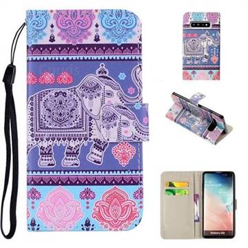 Totem Elephant PU Leather Wallet Phone Case Cover for Samsung Galaxy S10 (6.1 inch)