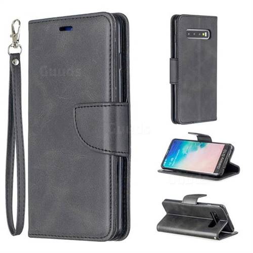 Classic Sheepskin PU Leather Phone Wallet Case for Samsung Galaxy S10 (6.1 inch) - Black