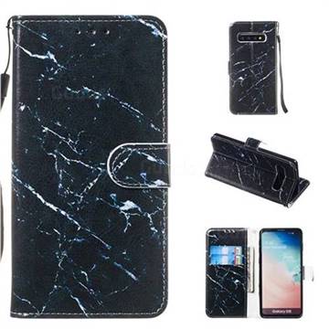 Black Marble Smooth Leather Phone Wallet Case for Samsung Galaxy S10 (6.1 inch)