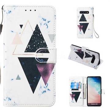 Triangle Marble Smooth Leather Phone Wallet Case for Samsung Galaxy S10 (6.1 inch)