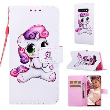 Playful Pony Matte Leather Wallet Phone Case for Samsung Galaxy S10 (6.1 inch)