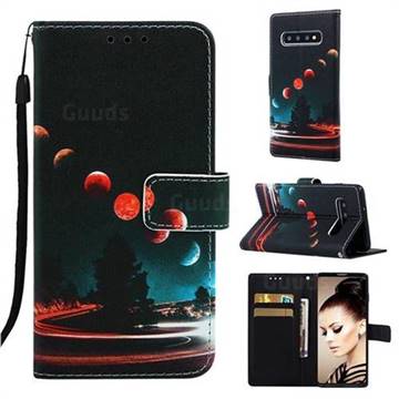 Wandering Earth Matte Leather Wallet Phone Case for Samsung Galaxy S10 (6.1 inch)