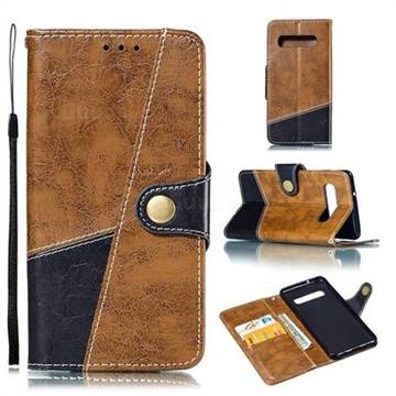Retro Magnetic Stitching Wallet Flip Cover for Samsung Galaxy S10 (6.1 inch) - Brown