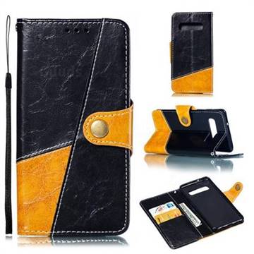 Retro Magnetic Stitching Wallet Flip Cover for Samsung Galaxy S10 (6.1 inch) - Black