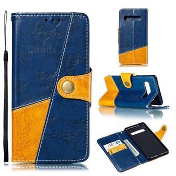 Retro Magnetic Stitching Wallet Flip Cover for Samsung Galaxy S10 (6.1 inch) - Blue