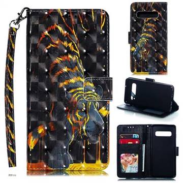 Tiger Totem 3D Painted Leather Phone Wallet Case for Samsung Galaxy S10 (6.1 inch)