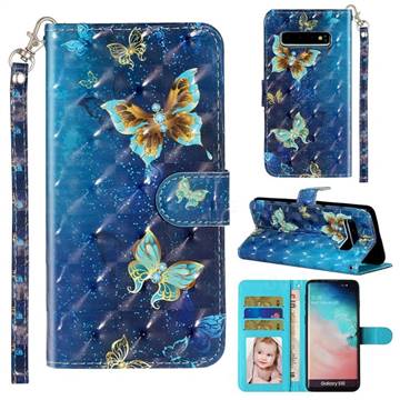 Rankine Butterfly 3D Leather Phone Holster Wallet Case for Samsung Galaxy S10 (6.1 inch)