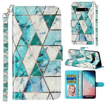Stitching Marble 3D Leather Phone Holster Wallet Case for Samsung Galaxy S10 (6.1 inch)
