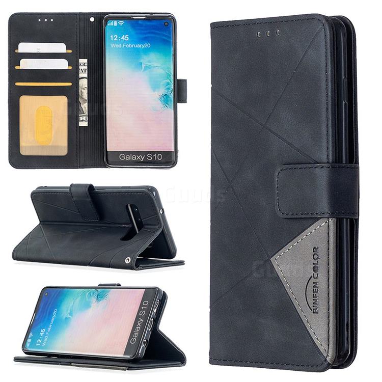 Binfen Color BF05 Prismatic Slim Wallet Flip Cover for Samsung Galaxy S10 (6.1 inch) - Black