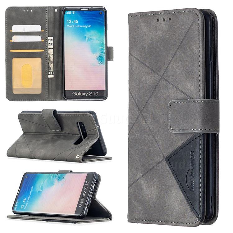 Binfen Color BF05 Prismatic Slim Wallet Flip Cover for Samsung Galaxy S10 (6.1 inch) - Gray