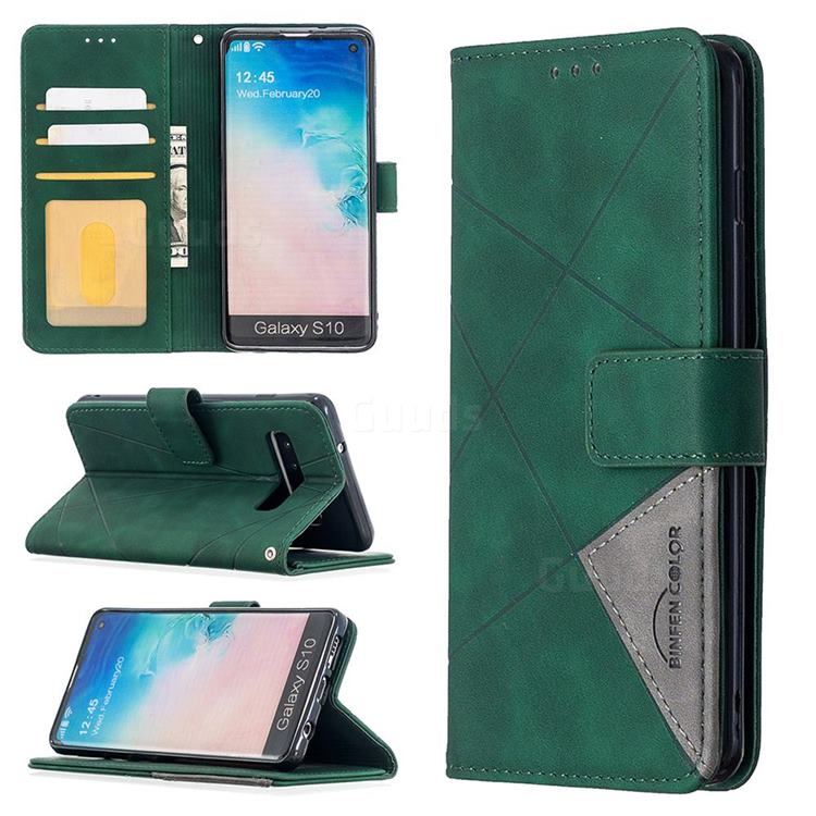 Binfen Color BF05 Prismatic Slim Wallet Flip Cover for Samsung Galaxy S10 (6.1 inch) - Green