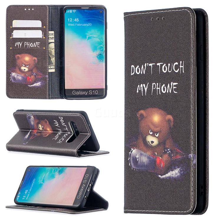 Chainsaw Bear Slim Magnetic Attraction Wallet Flip Cover for Samsung Galaxy S10 (6.1 inch)
