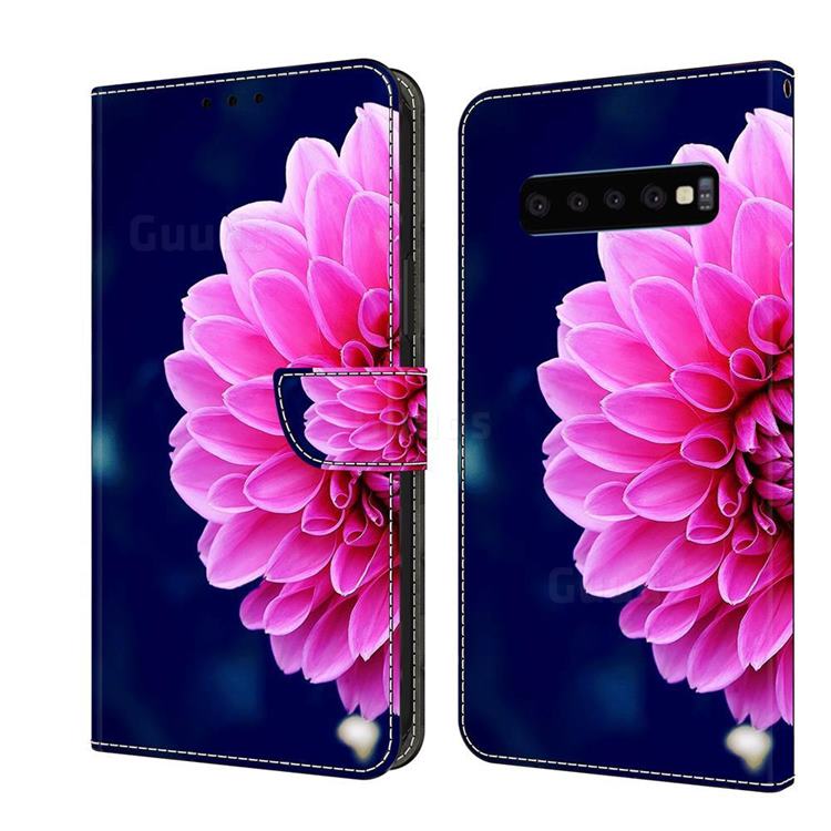 Pink Petals Crystal PU Leather Protective Wallet Case Cover for Samsung Galaxy S10 (6.1 inch)