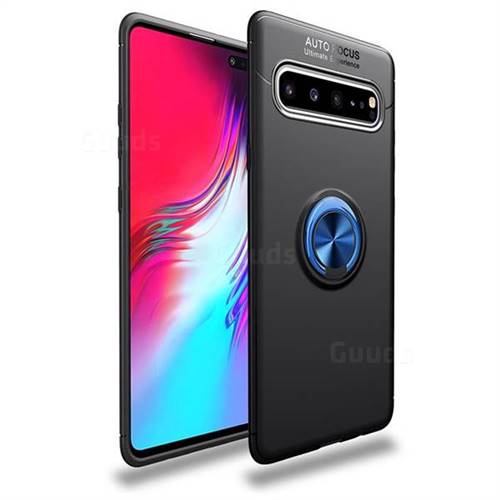 Auto Focus Invisible Ring Holder Soft Phone Case for Samsung Galaxy S10 5G (6.7 inch) - Black Blue
