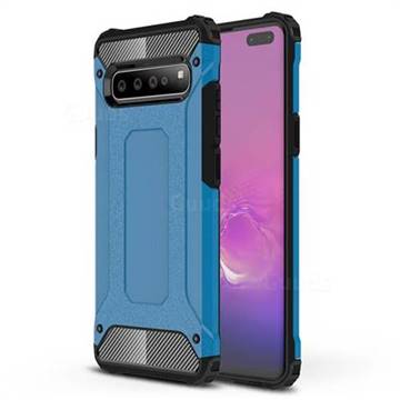 King Kong Armor Premium Shockproof Dual Layer Rugged Hard Cover for Samsung Galaxy S10 5G (6.7 inch) - Sky Blue