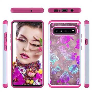 peony Flower Shock Absorbing Hybrid Defender Rugged Phone Case Cover for Samsung Galaxy S10 5G (6.7 inch)