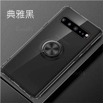 Anti-fall Invisible Press Bounce Ring Holder Phone Cover for Samsung Galaxy S10 5G (6.7 inch) - Elegant Black