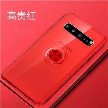 Anti-fall Invisible Press Bounce Ring Holder Phone Cover for Samsung Galaxy S10 5G (6.7 inch) - Noble Red
