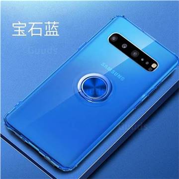 Anti-fall Invisible Press Bounce Ring Holder Phone Cover for Samsung Galaxy S10 5G (6.7 inch) - Sapphire Blue