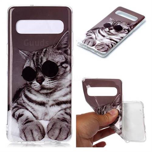 Kitten with Sunglasses Soft TPU Cell Phone Back Cover for Samsung Galaxy S10 5G (6.7 inch)