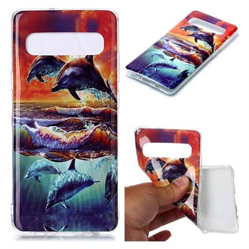 Flying Dolphin Soft TPU Cell Phone Back Cover for Samsung Galaxy S10 5G (6.7 inch)