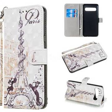 Tower Couple 3D Painted Leather Wallet Phone Case for Samsung Galaxy S10 5G (6.7 inch)