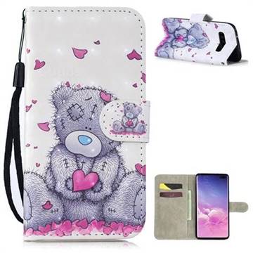 Love Panda 3D Painted Leather Wallet Phone Case for Samsung Galaxy S10 5G (6.7 inch)