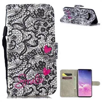 Lace Flower 3D Painted Leather Wallet Phone Case for Samsung Galaxy S10 5G (6.7 inch)