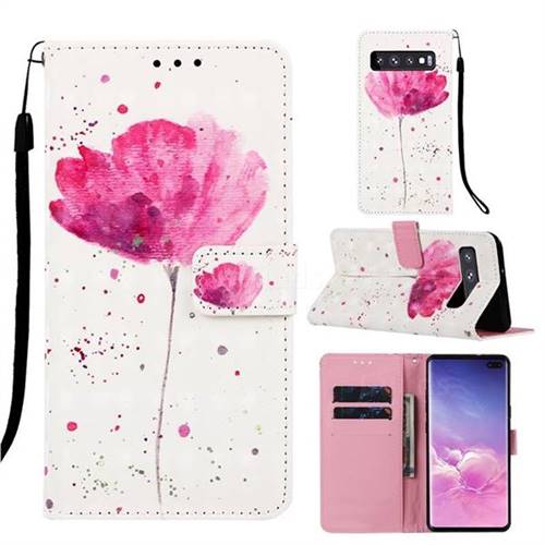 Watercolor 3D Painted Leather Wallet Case for Samsung Galaxy S10 5G (6.7 inch)