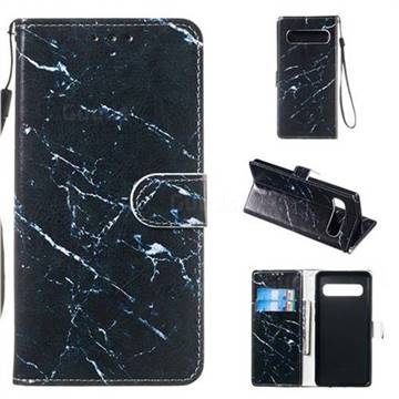 Black Marble Smooth Leather Phone Wallet Case for Samsung Galaxy S10 5G (6.7 inch)