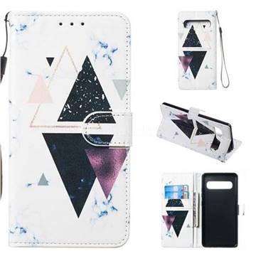 Triangle Marble Smooth Leather Phone Wallet Case for Samsung Galaxy S10 5G (6.7 inch)