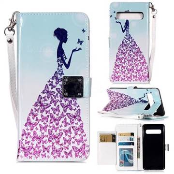 Butterfly Princess 3D Shiny Dazzle Smooth PU Leather Wallet Case for Samsung Galaxy S10 5G (6.7 inch)