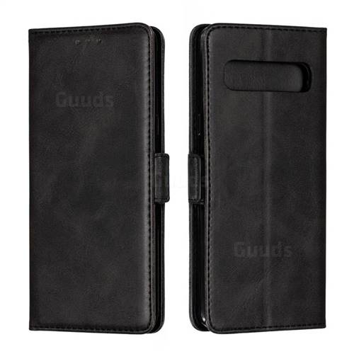 Retro Classic Calf Pattern Leather Wallet Phone Case for Samsung Galaxy S10 5G (6.7 inch) - Black