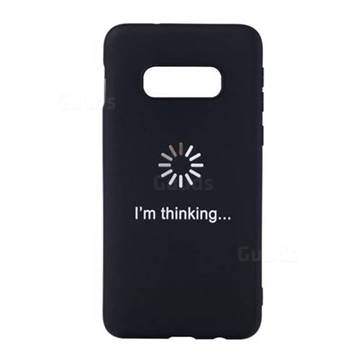 Thinking Stick Figure Matte Black TPU Phone Cover for Samsung Galaxy S10e(5.8 inch)