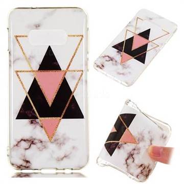 Inverted Triangle Black Soft TPU Marble Pattern Phone Case for Samsung Galaxy S10e(5.8 inch)